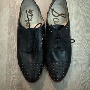 Sam Edelman black leather studded flats size 10